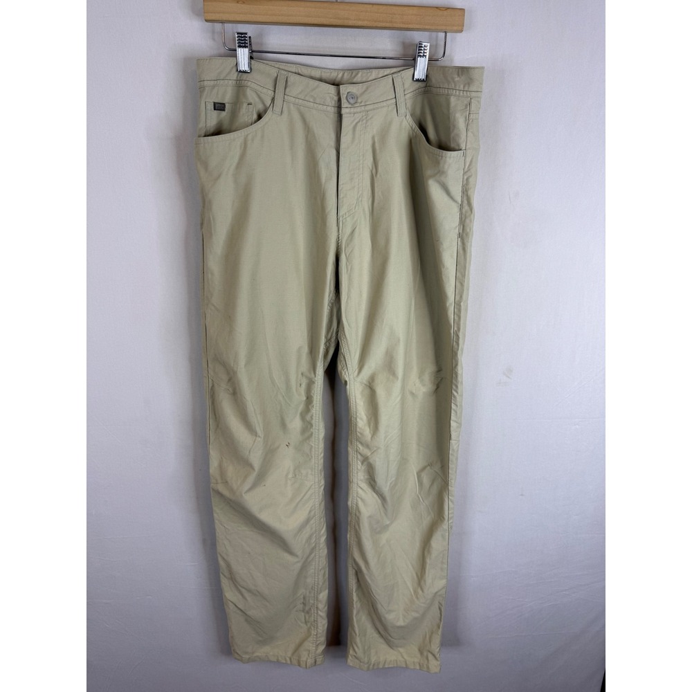 Outdoor Research Mens Khaki Hiking Pants Size 32X32 Cotton Nylon Blend Tan